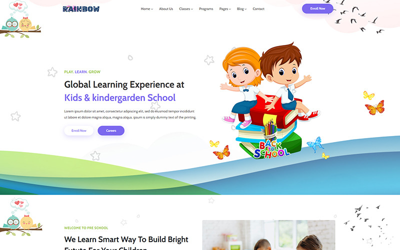 Rainbow - Kids & Kindergarten Pre-School HTML5 Website Template Rainbow - Kids & Kindergarten Pre-School HTML5 Website Template