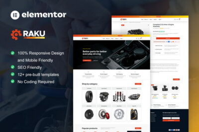 Raku - Auto Parts Shop Elementor Pro Template Kit