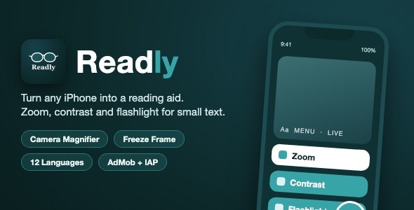 Readly | Camera Magnifier and Reading Aid - UIKit Readly | Camera Magnifier and Reading Aid - UIKit
