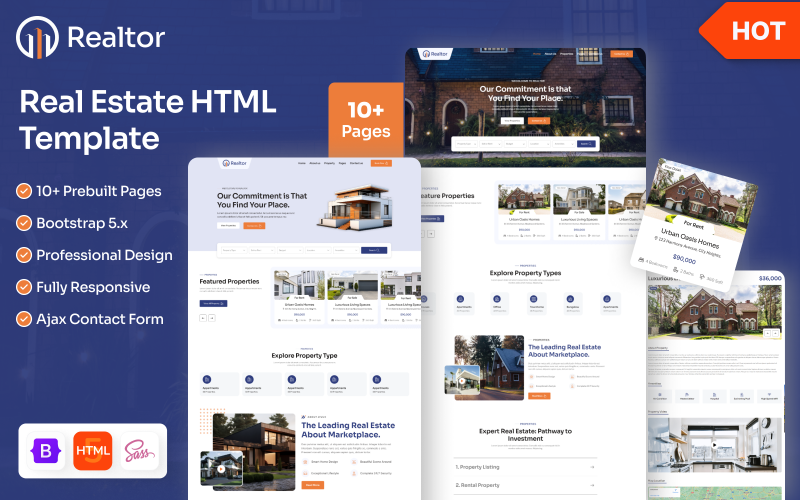 Realtor - Real Estate Agency Bootstrap HTML5 Website Template Realtor - Real Estate Agency Bootstrap HTML5 Website Template