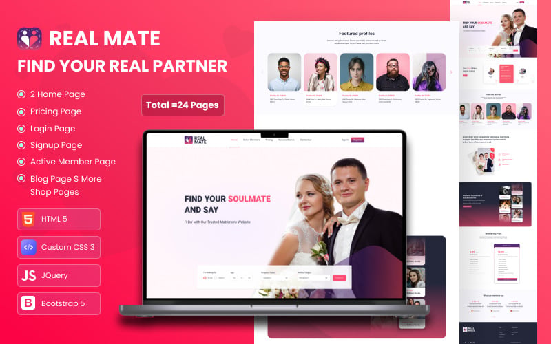 Responsive Dating & Matrimonial HTML Website Template Responsive Dating & Matrimonial HTML Website Template