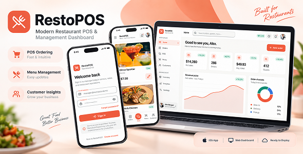 RestoPOS | Restaurant POS and Inventory Flutter Dashboard Template RestoPOS | Restaurant POS and Inventory Flutter Dashboard Template