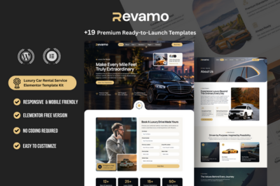 Revamo – Luxury Car Rental Service WordPress Elementor Template Kit