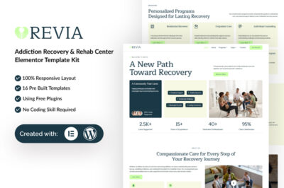 Revia - Addiction Recovery & Rehab Center Elementor Template Kit