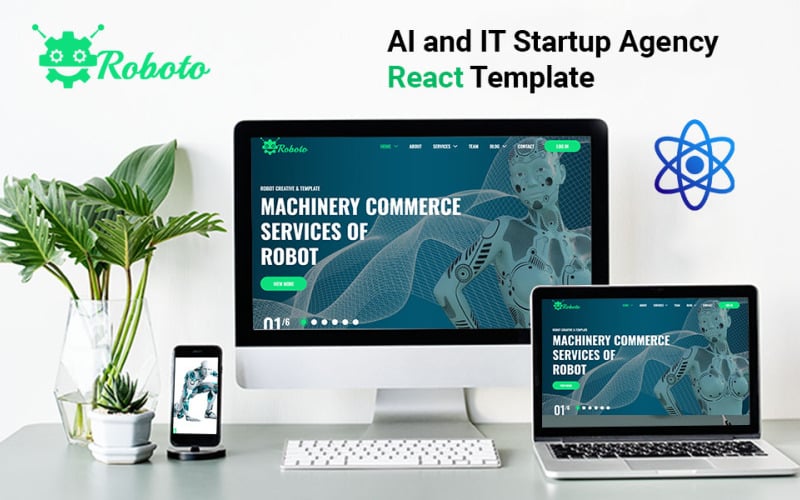 Roboto - AI and IT Startup Agency React Website Template Roboto - AI and IT Startup Agency React Website Template