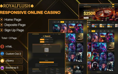 RoyalFlush - Responsive Online Casino, Gambling & Betting Website HTML Template