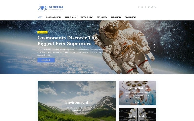 Science News Portal & Magazine WordPress theme Science News Portal & Magazine WordPress theme
