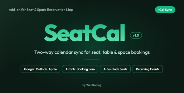 SeatCal - Calendar Sync Add-on for Seat & Space Reservation Map SeatCal - Calendar Sync Add-on for Seat & Space Reservation Map