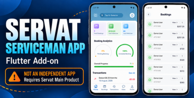 Servat Serviceman App | Flutter Add-on for Home Service Marketplace