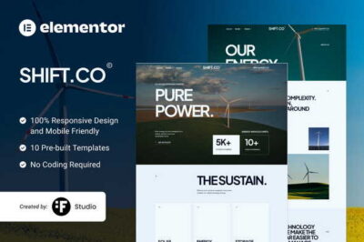 Shift Co – Solar Green Energy Elementor Template Kit
