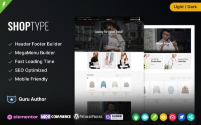 ShopType - Fashion and Clothings Multipurpose Elementor WooCommerce Theme