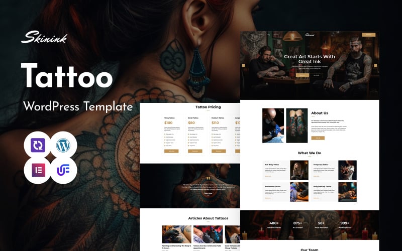 Skinink - Tattoo Artist Multipurpose WordPress Elementor Theme Skinink - Tattoo Artist Multipurpose WordPress Elementor Theme