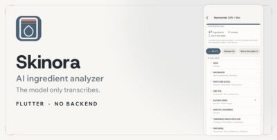 Skinora | Flutter AI Skincare Ingredient Analyzer App Template