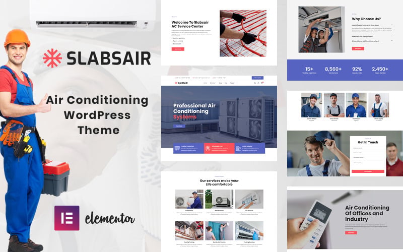 Slabsair - Air Conditioning & Heating WordPress Theme Slabsair - Air Conditioning & Heating WordPress Theme