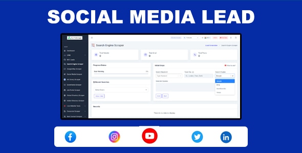 Social Media Lead Generation - Nodejs Application Social Media Lead Generation - Nodejs Application