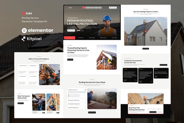 Solid - Roofing Repair & Construction Service Elementor Template Kit Solid - Roofing Repair & Construction Service Elementor Template Kit