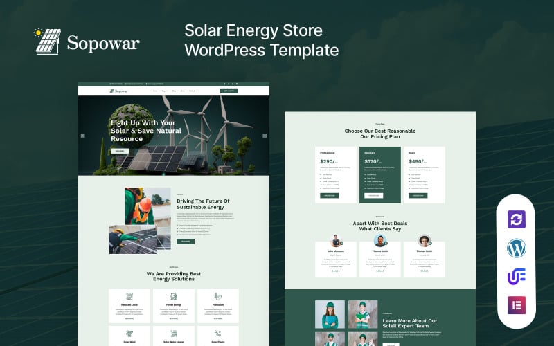 Sopowar - Solar Panels And Renewable Energy WordPress Elementor Theme Sopowar - Solar Panels And Renewable Energy WordPress Elementor Theme