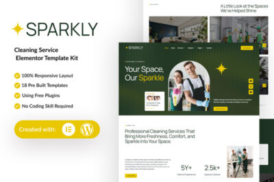 Sparkly - Cleaning Service Elementor Template Kit