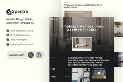 Spectra - Interior Design Studio Elementor Template Kit