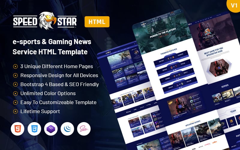 Speedstar - Online Gaming eSports Clan News Portal HTML Template Speedstar - Online Gaming eSports Clan News Portal HTML Template