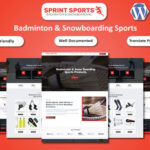 Sprint Sports - Badminton & Snowboarding Sports WooCommerce Elementor Template
