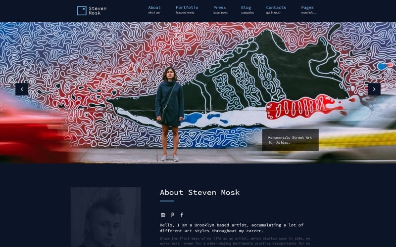 Steven Mosk - Modern artist personal portfolio WordPress Theme Steven Mosk - Modern artist personal portfolio WordPress Theme