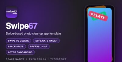 Swipe67 | Swipe Photo Cleaner With Duplicate Finder, Storage Stats and Subscriptions - React Native