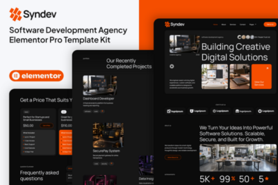 Syndev - Software Development Agency Elementor Pro Template Kit