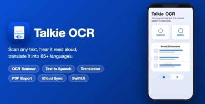 Talkie OCR | OCR Text Scanner With Text to Speech, Translation, PDF Export and iCloud Sync - SwiftUI