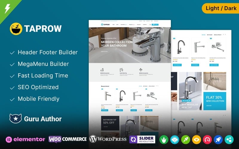 Taprow - Plumbing Bathroom Accessories and Sanitary and Tools WooCommerce Theme Taprow - Plumbing Bathroom Accessories and Sanitary and Tools WooCommerce Theme