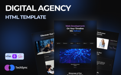 Tech Sync - IT Solutions & Business Services Digital Agency HTML5 Website Template