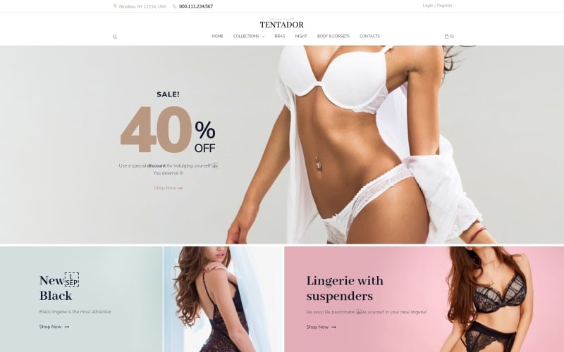 Tentador - Lingerie ECommerce Modern Elementor WooCommerce Theme Tentador - Lingerie ECommerce Modern Elementor WooCommerce Theme