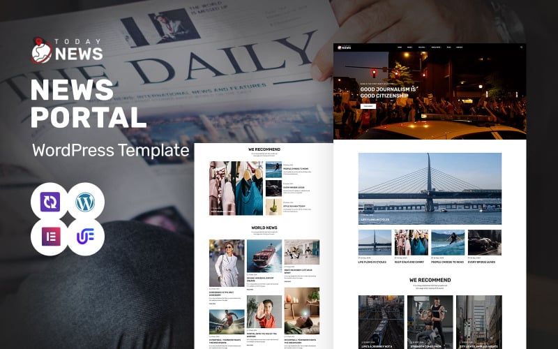 Today News - Modern News Portal And Media WordPress Elementor Theme Today News - Modern News Portal And Media WordPress Elementor Theme