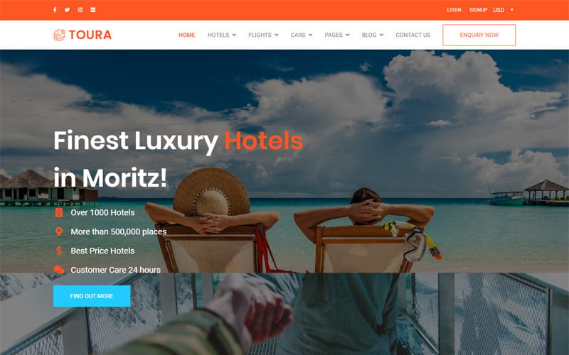 Toura - Travel Agency Booking Responsive Website Template Toura - Travel Agency Booking Responsive Website Template