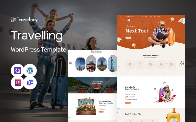 Travelncy - Travel Agency WordPress Elementor Theme Travelncy - Travel Agency WordPress Elementor Theme