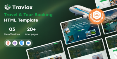 Traviox – Modern Travel & Tour Booking HTML Template
