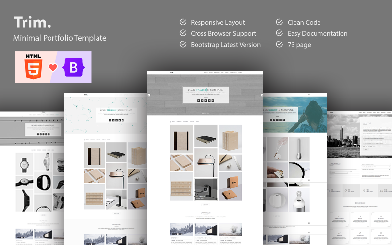 Trim Minimal Portfolio Bootstrap 5 Template Trim Minimal Portfolio Bootstrap 5 Template