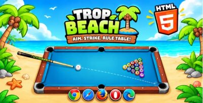 Trop Beach: Eight-Ball | HTML5 3D Billiards Game
