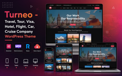 Turneo - Travel, Tour, Visa, Hotel, Flight, Car, Cruise Company WordPress Theme