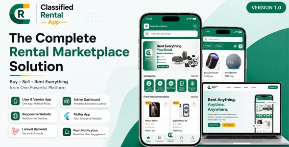 UniBooker Classify | Rent Marketplace Flutter App With Laravel Admin Panel UniBooker Classify | Rent Marketplace Flutter App With Laravel Admin Panel