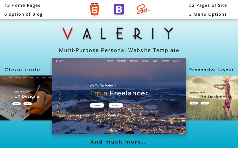Valeriy | Multi-Purpose Personal Website HTML Template Valeriy | Multi-Purpose Personal Website HTML Template