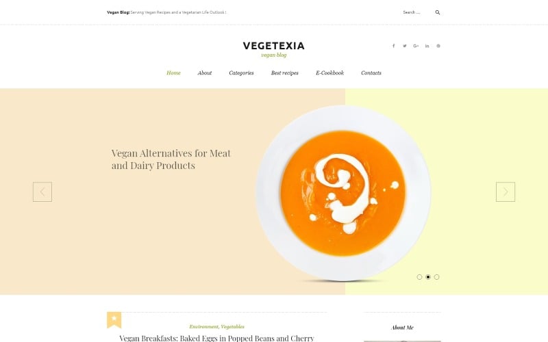Vegetarian Restaurant Blog WordPress Theme Vegetarian Restaurant Blog WordPress Theme