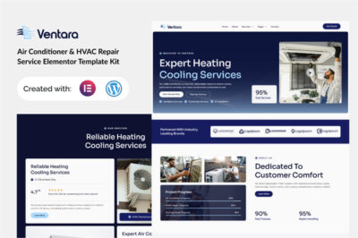 Ventara - Air Conditioner & HVAC Repair Service Elementor Template Kit