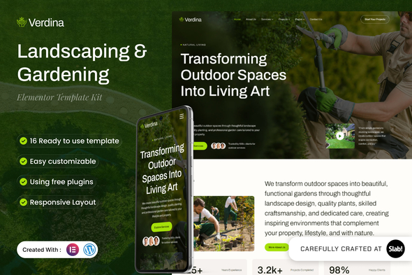 Verdina - Landscaping & Gardening Elementor Template Kit Verdina - Landscaping & Gardening Elementor Template Kit