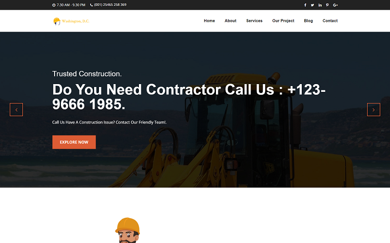 Washington Dc Construction Building Business HTML Template Washington Dc Construction Building Business HTML Template