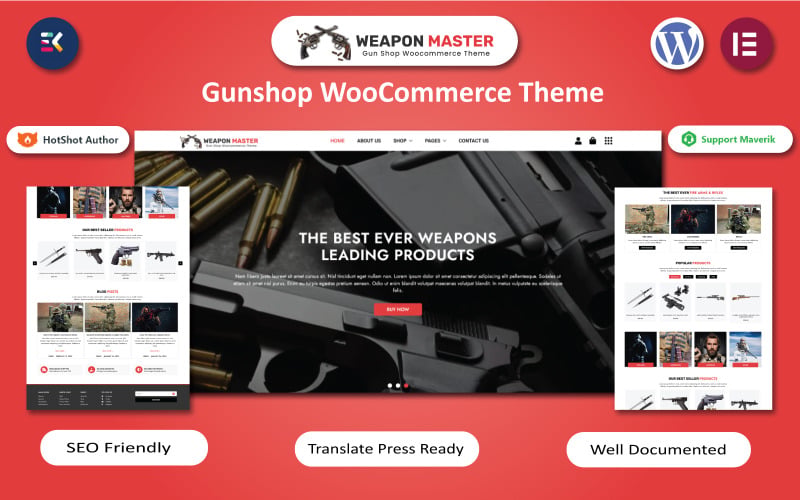 Weapon Master - Guns & Shooting WooCommerce Elementor Template Weapon Master - Guns & Shooting WooCommerce Elementor Template