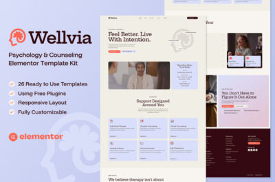 Wellvia - Psychology & Counseling Elementor Template Kit