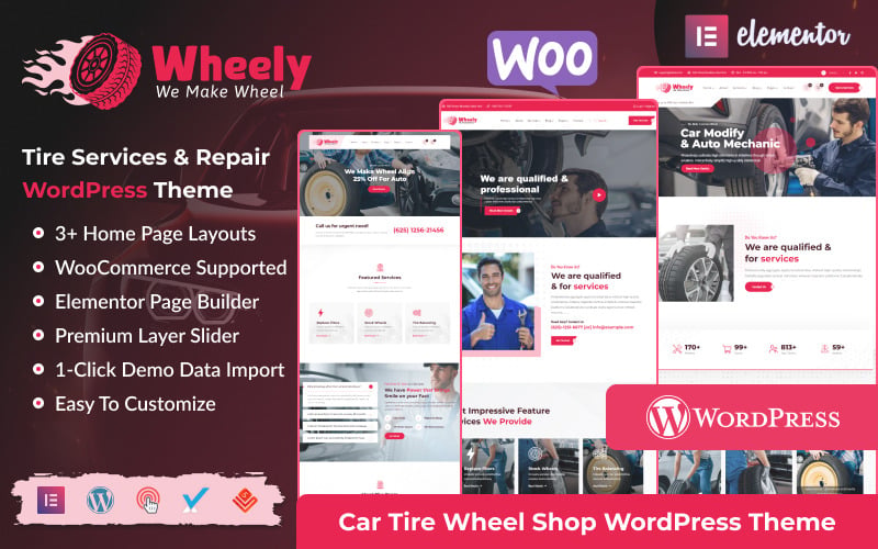 Wheely - Wheel Car Automobile Repair Tires Services WordPress Theme Wheely - Wheel Car Automobile Repair Tires Services WordPress Theme