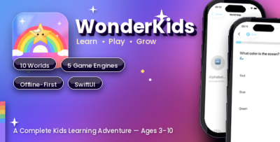 WonderKids – Kids Learning Adventure Game | SwiftUI iOS App Template