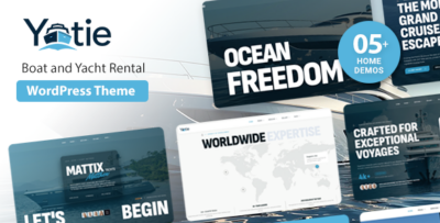 Yatie - Yacht Charter & Boat Rental WordPress Theme with Online Booking